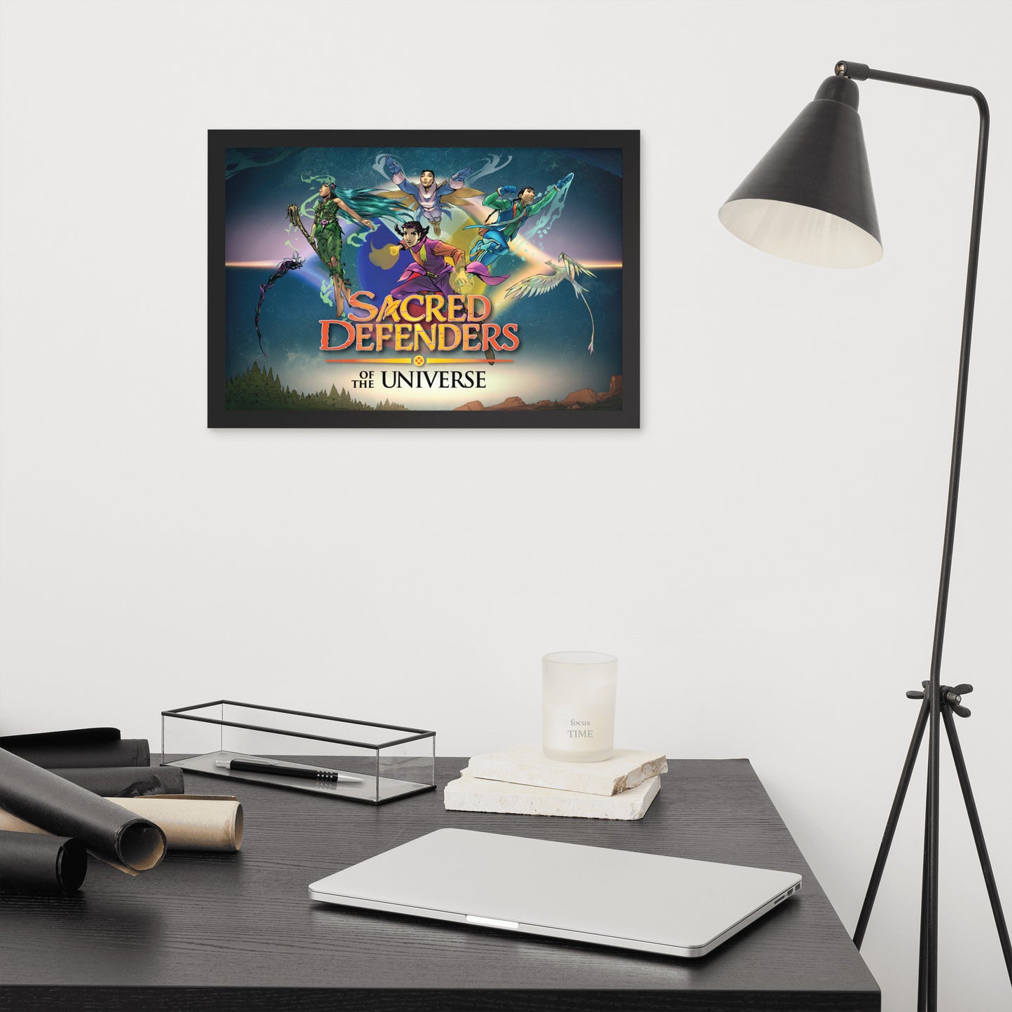 Framed Sacred Defenders of the Universe United poster
