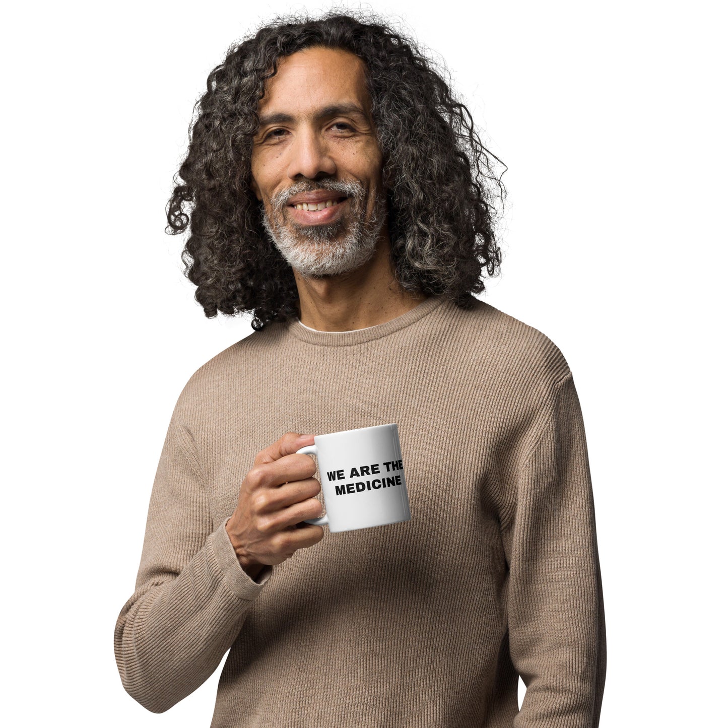 "We Are The Medicine" (Original) White glossy mug