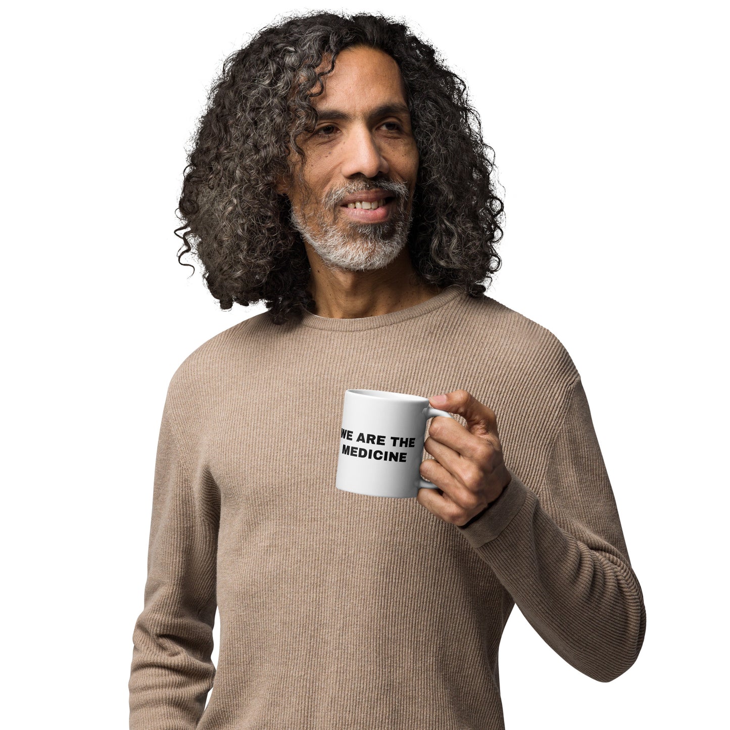 "We Are The Medicine" (Original) White glossy mug