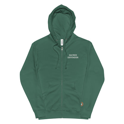 Unisex Sacred Defender Series fleece zip up hoodie